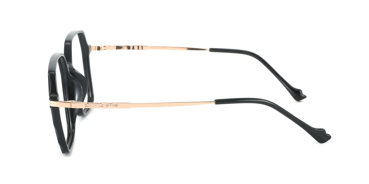 Black Geometric Unique Custom Engraving Eyeglasses | WhereLight