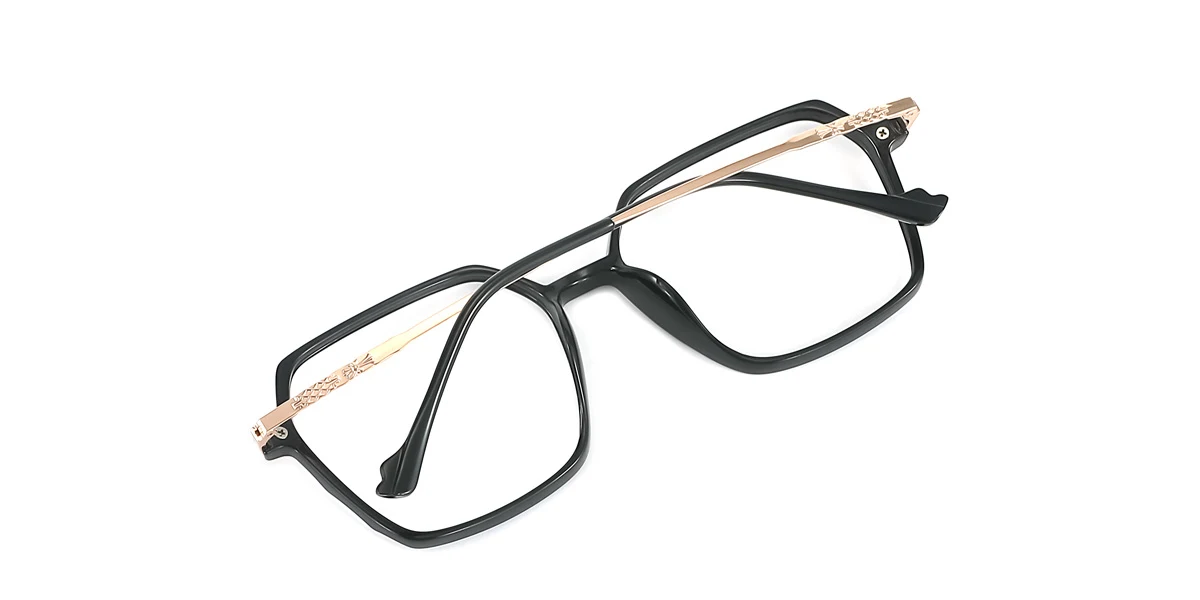 Black Geometric Unique Custom Engraving Eyeglasses | WhereLight