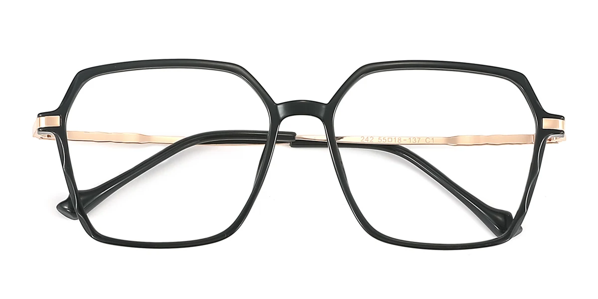 Black Geometric Unique Custom Engraving Eyeglasses | WhereLight