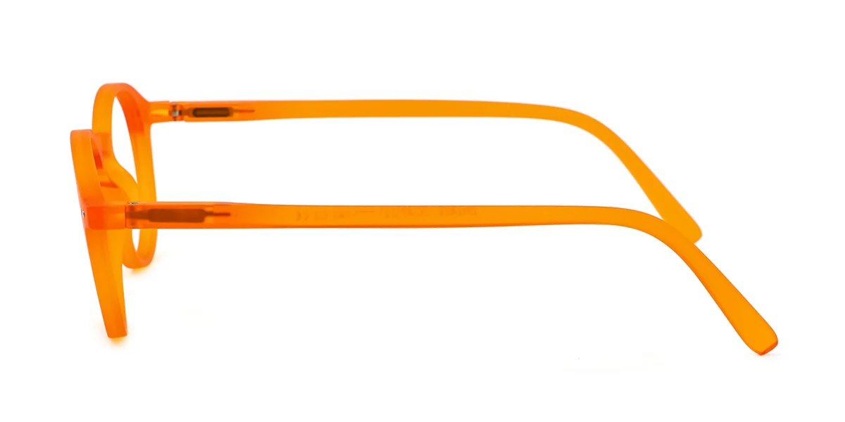 Orange Round Simple Classic Super Light Eyeglasses | WhereLight