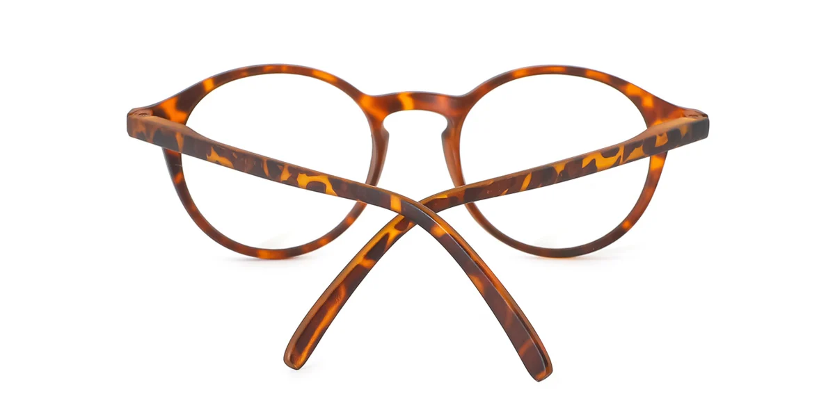 Tortoiseshell Round Simple Classic Super Light Eyeglasses | WhereLight