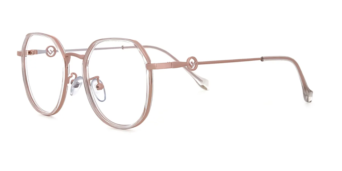 Clear Geometric Retro Super Light Custom Engraving Eyeglasses | WhereLight