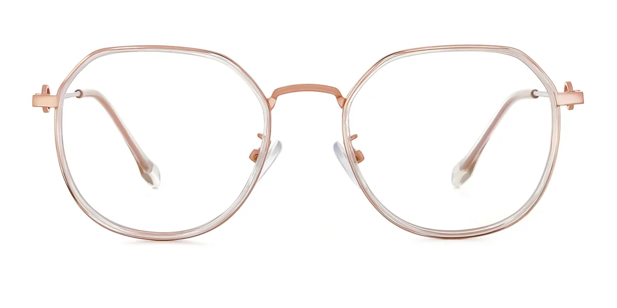 Clear Geometric Retro Super Light Custom Engraving Eyeglasses | WhereLight