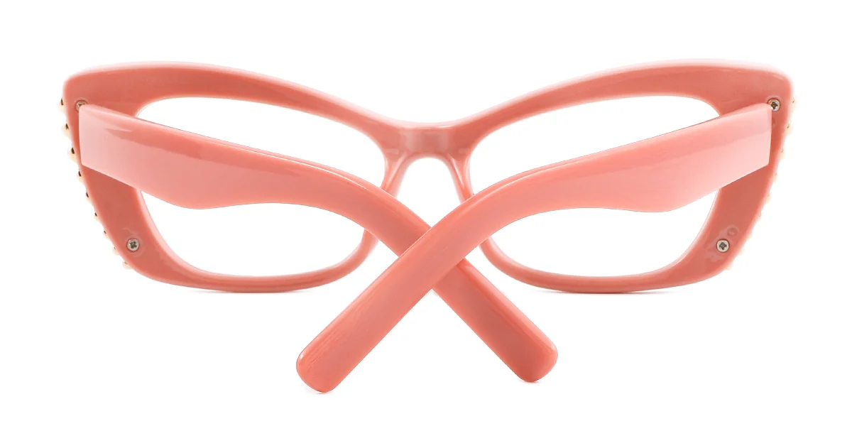 Pink Cateye Simple Retro Custom Engraving Eyeglasses | WhereLight