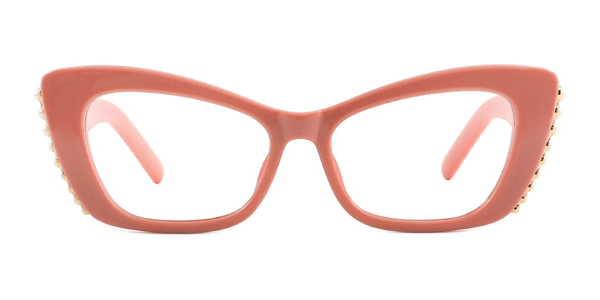 Pink Cateye Simple Retro Custom Engraving Eyeglasses | WhereLight