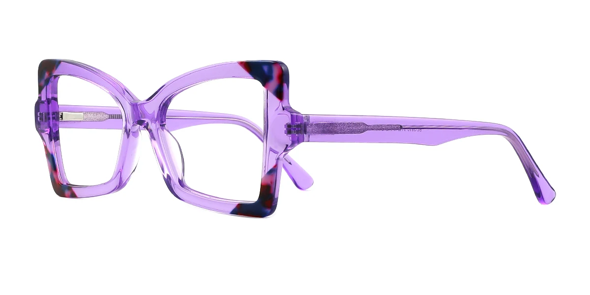 Purple Butterfly Simple Unique Spring Hinges Eyeglasses | WhereLight