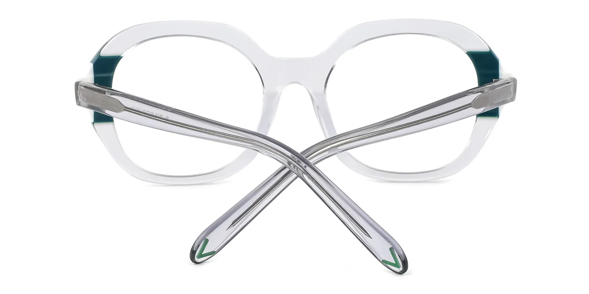 Green Oval Gorgeous Spring Hinges Eyeglasses | WhereLight