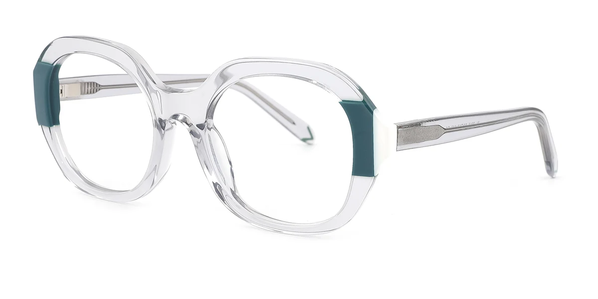 Green Oval Gorgeous Spring Hinges Eyeglasses | WhereLight