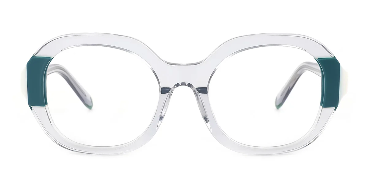 Green Oval Gorgeous Spring Hinges Eyeglasses | WhereLight