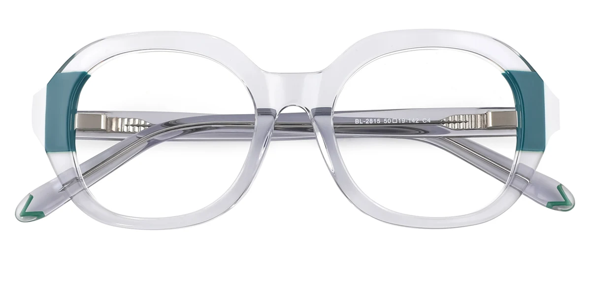 Green Oval Gorgeous Spring Hinges Eyeglasses | WhereLight