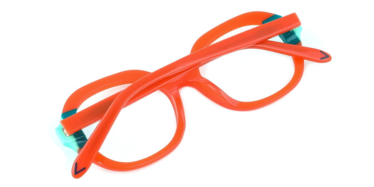 Orange Oval Gorgeous Spring Hinges Eyeglasses | WhereLight