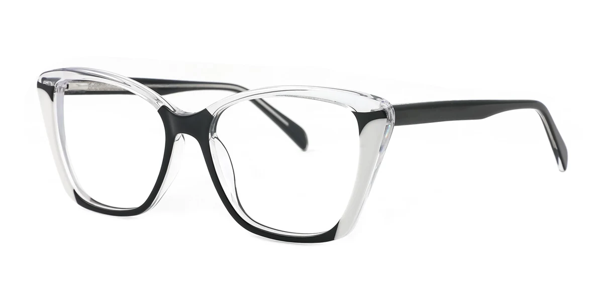 White Cateye Gorgeous Spring Hinges Eyeglasses | WhereLight