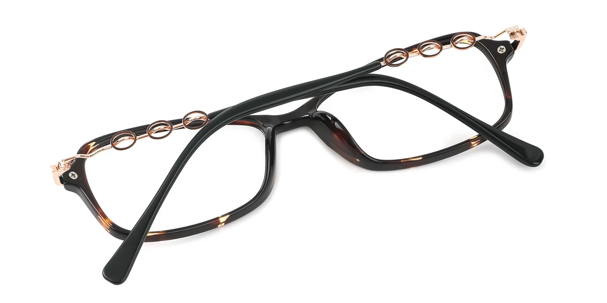 Tortoiseshell Oval Irregular Simple Classic Super Light Custom Engraving Eyeglasses | WhereLight