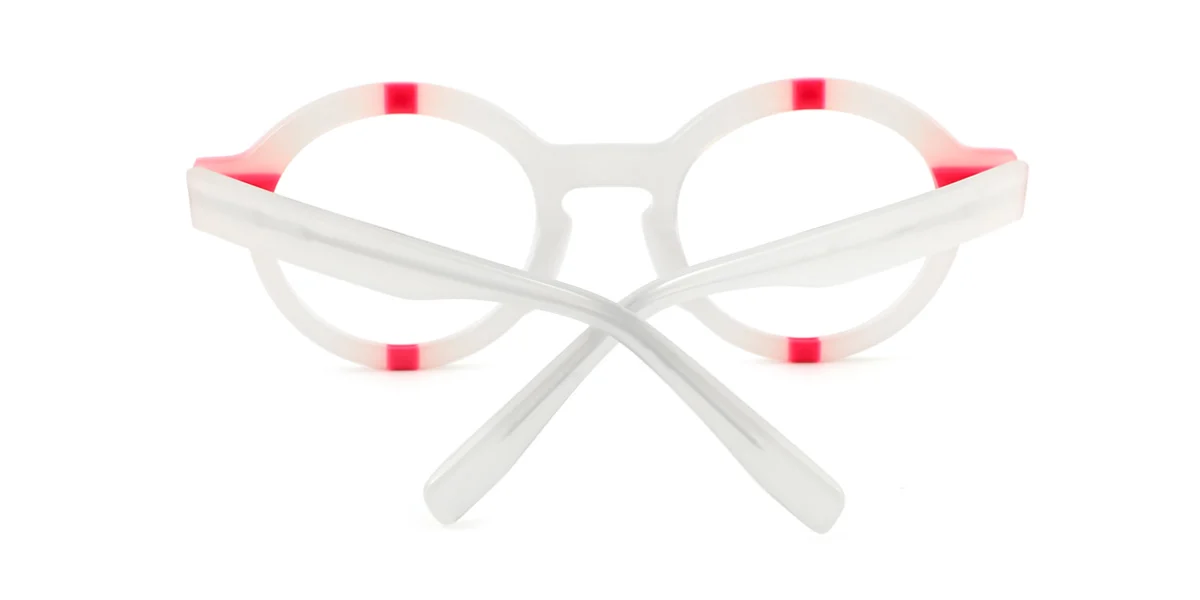 White Round Unique Gorgeous Spring Hinges Eyeglasses | WhereLight