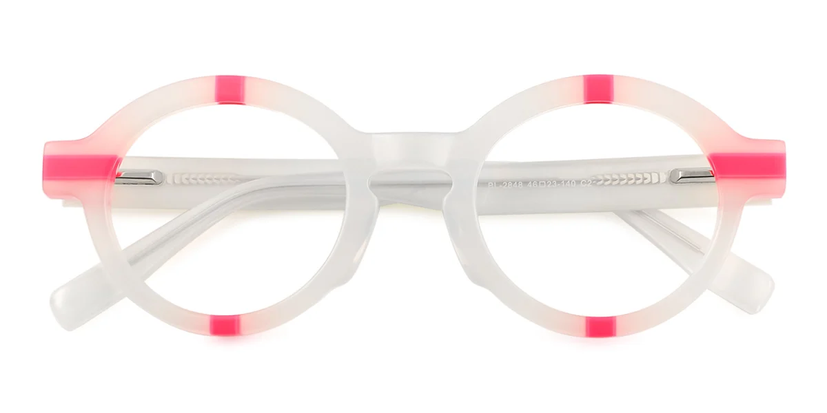 White Round Unique Gorgeous Spring Hinges Eyeglasses | WhereLight