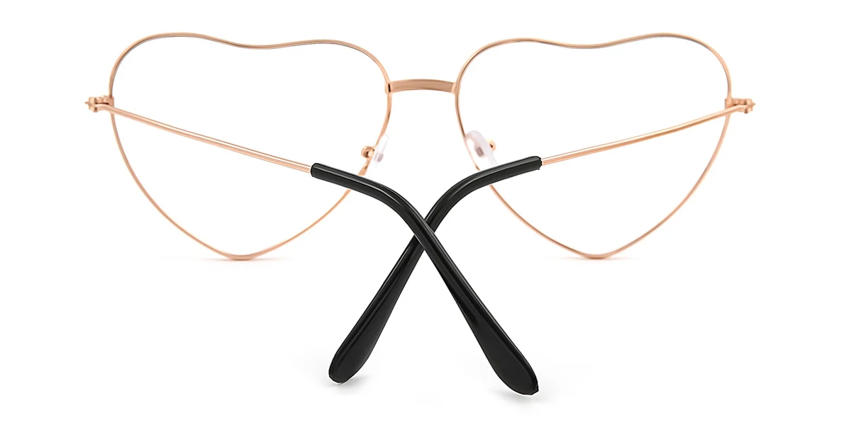 Gold Heart Simple Retro Unique Super Light Eyeglasses | WhereLight