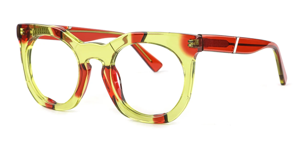 Yellow Oval Gorgeous  Eyeglasses | WhereLight