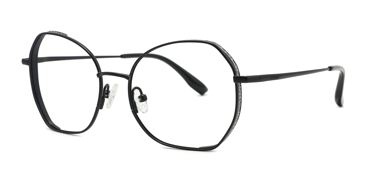 Black Oval Simple Classic  Eyeglasses | WhereLight