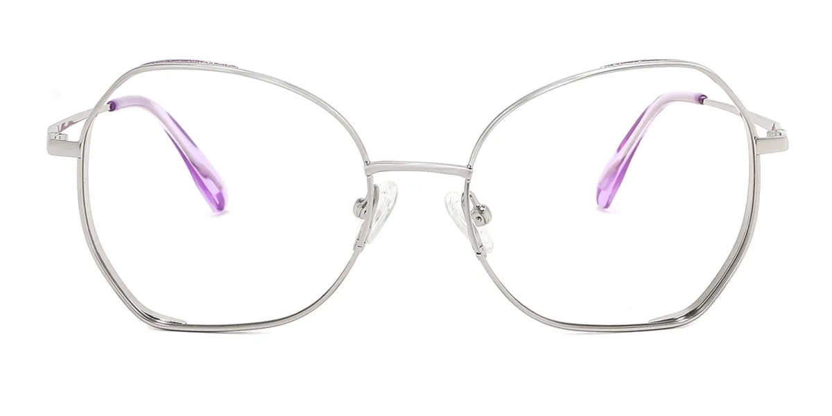 Purple Oval Simple Classic  Eyeglasses | WhereLight