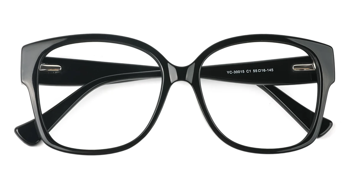 Black Rectangle Gorgeous Spring Hinges Custom Engraving Eyeglasses | WhereLight