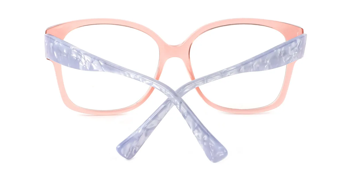 Pink Rectangle Gorgeous Spring Hinges Custom Engraving Eyeglasses | WhereLight
