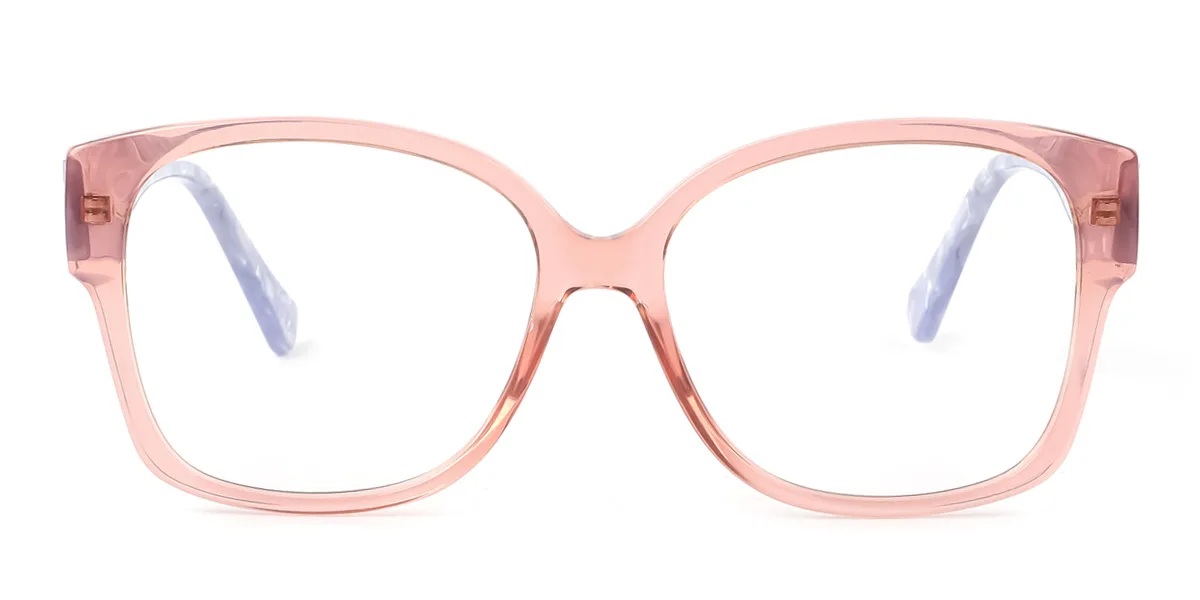 Pink Rectangle Gorgeous Spring Hinges Custom Engraving Eyeglasses | WhereLight