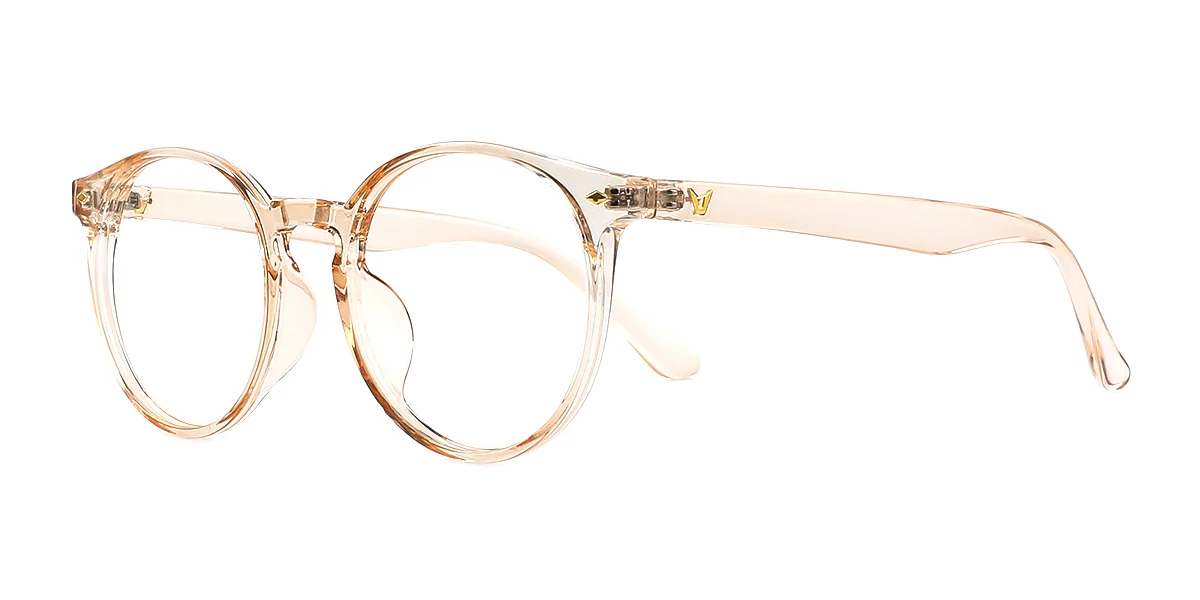 Brown Round Simple Classic Retro Custom Engraving Eyeglasses | WhereLight
