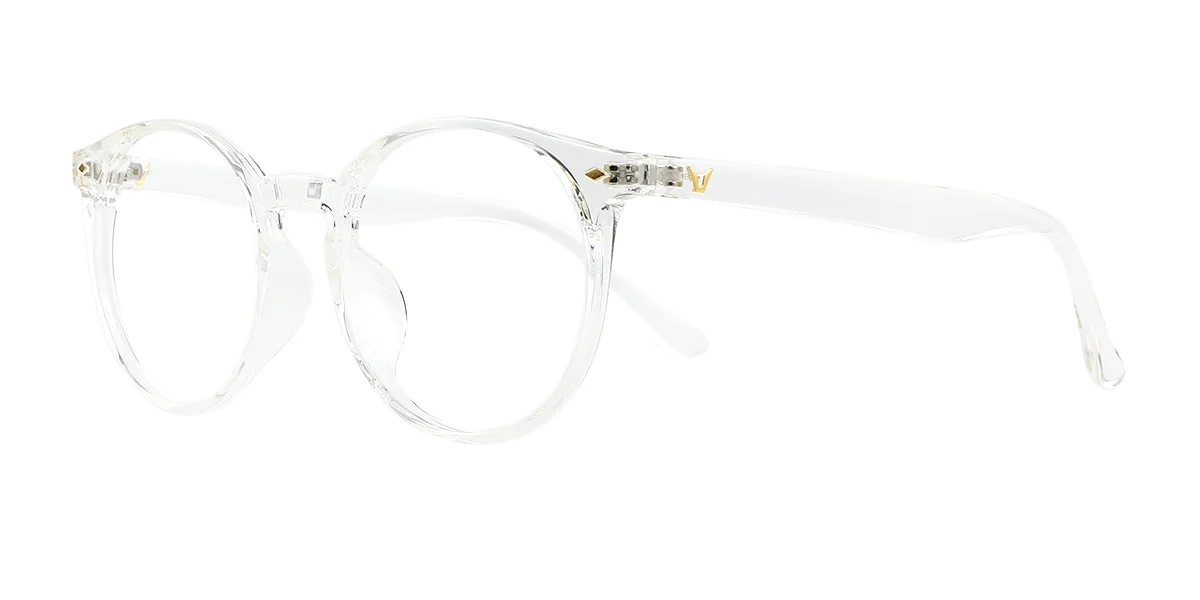 Clear Round Simple Classic Retro Custom Engraving Eyeglasses | WhereLight