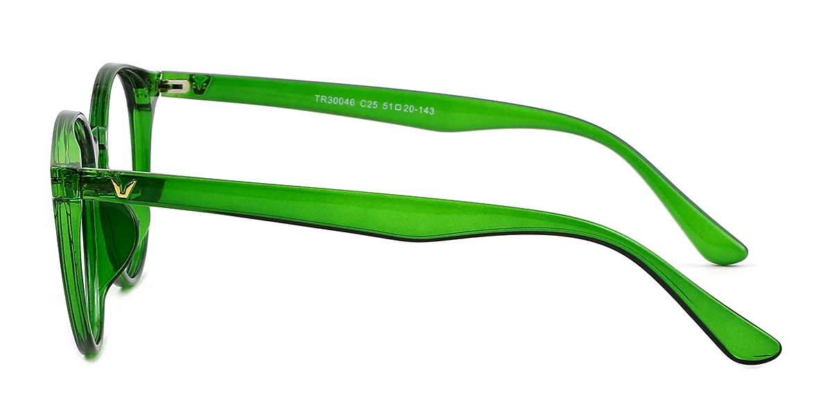 Green Round Simple Classic Retro Custom Engraving Eyeglasses | WhereLight
