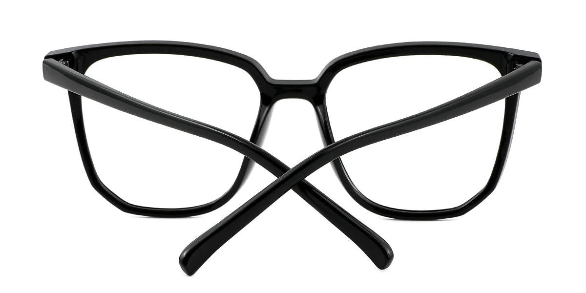 Black Rectangle Irregular Simple Classic  Eyeglasses | WhereLight