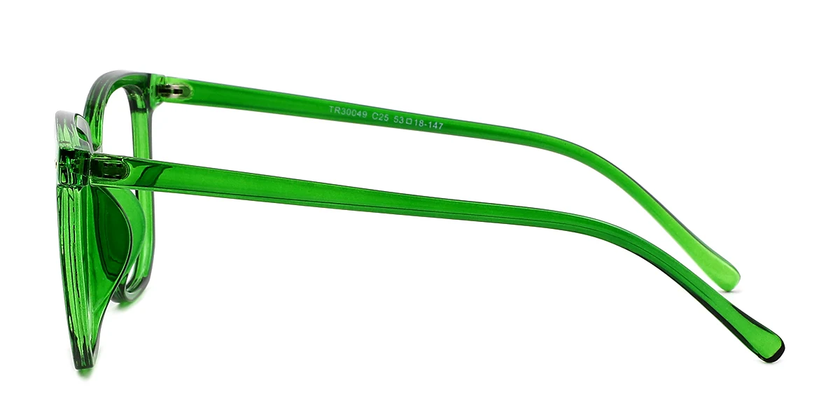 Green Rectangle Irregular Simple Classic  Eyeglasses | WhereLight