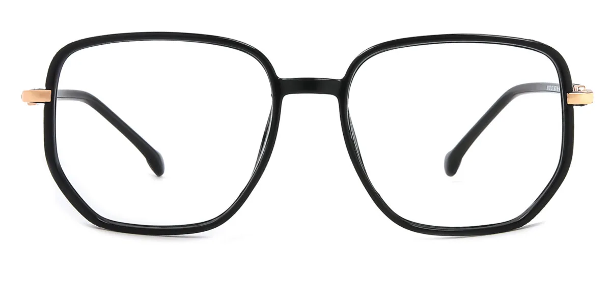 Black Rectangle Geometric Simple Classic Retro Super Light Eyeglasses | WhereLight
