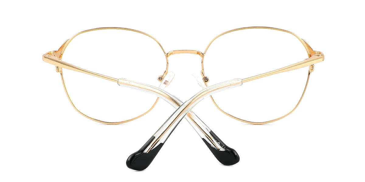 Black Round Geometric Simple Classic Spring Hinges Eyeglasses | WhereLight