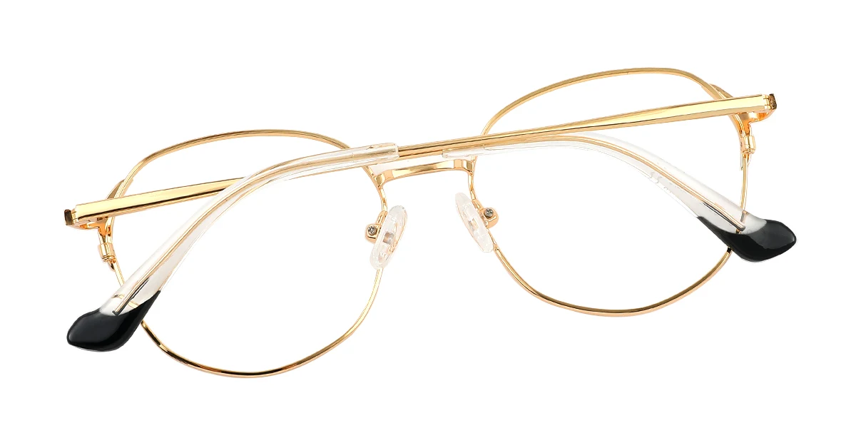 Black Round Geometric Simple Classic Spring Hinges Eyeglasses | WhereLight