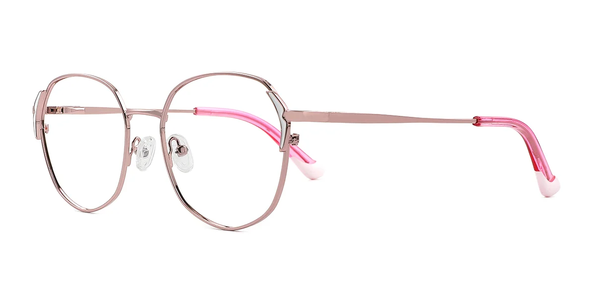 White Round Geometric Simple Classic Spring Hinges Eyeglasses | WhereLight
