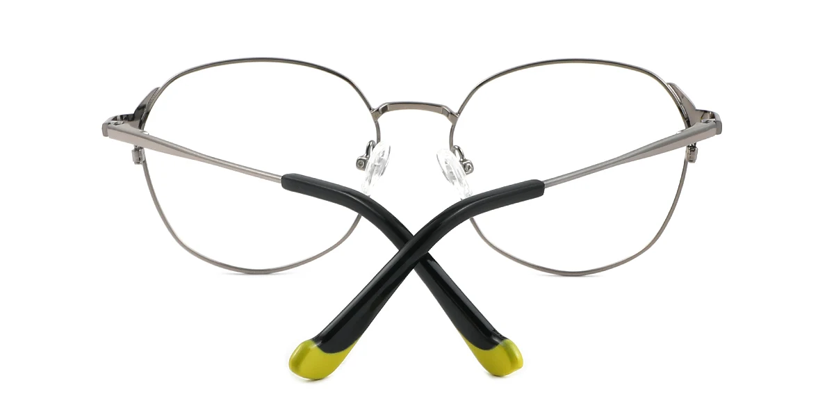 Yellow Round Geometric Simple Classic Spring Hinges Eyeglasses | WhereLight