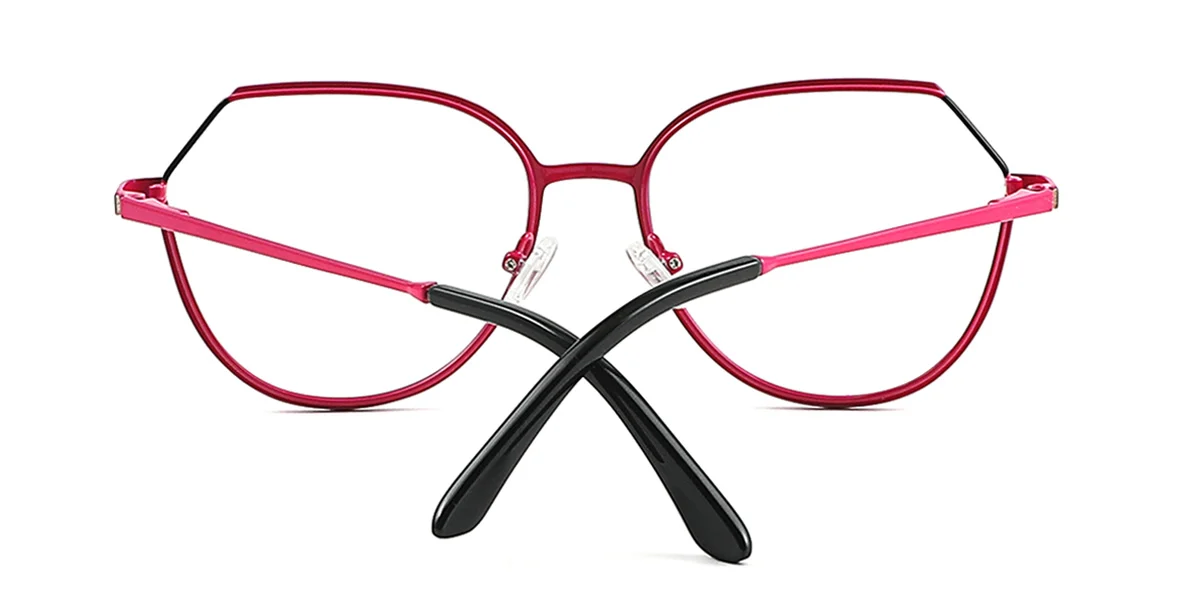 Red Geometric Simple Spring Hinges Custom Engraving Eyeglasses | WhereLight