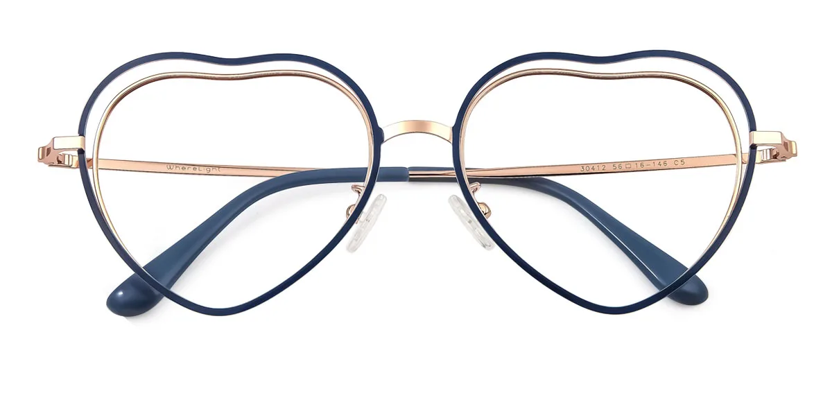 Blue Heart Simple Gorgeous Super Light Eyeglasses | WhereLight
