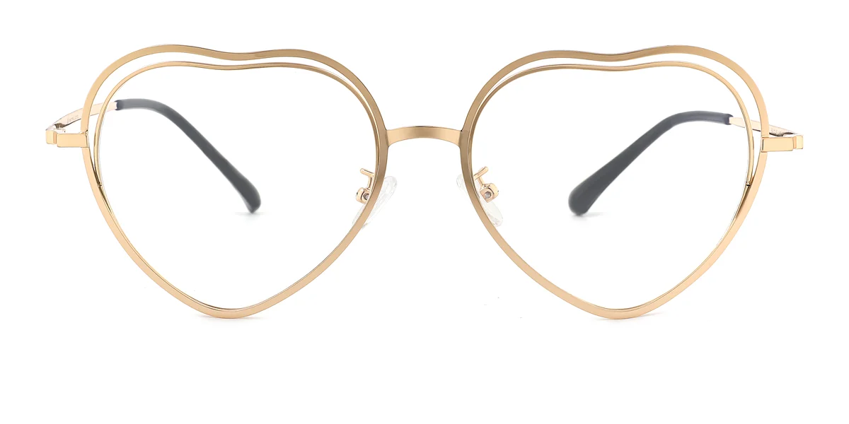 Gold Heart Simple Gorgeous Super Light Eyeglasses | WhereLight