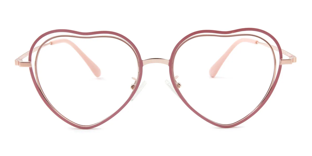 Pink Heart Simple Gorgeous Super Light Eyeglasses | WhereLight