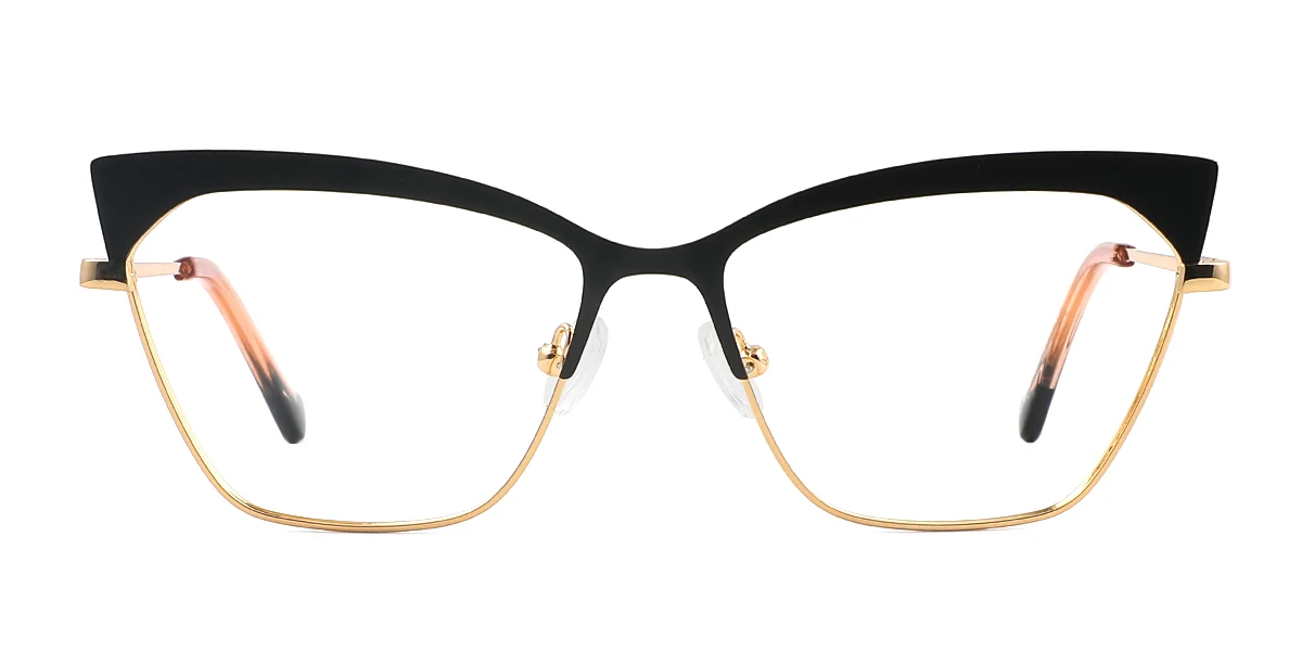 Black Cateye Simple Classic Spring Hinges Eyeglasses | WhereLight