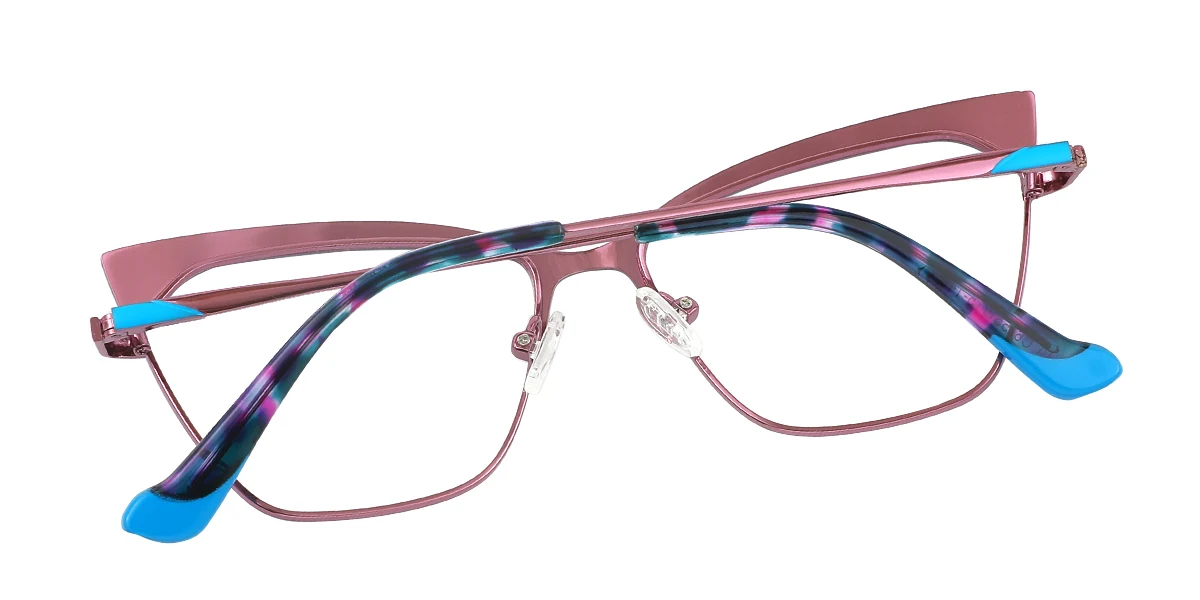 Blue Cateye Simple Classic Spring Hinges Eyeglasses | WhereLight