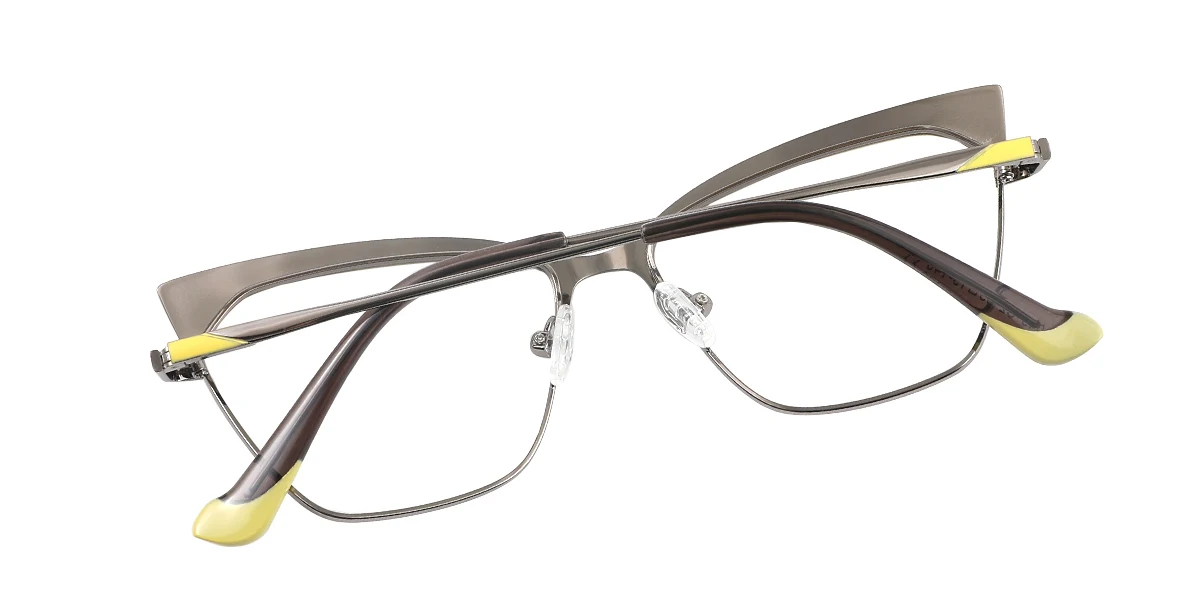 Yellow Cateye Simple Classic Spring Hinges Eyeglasses | WhereLight