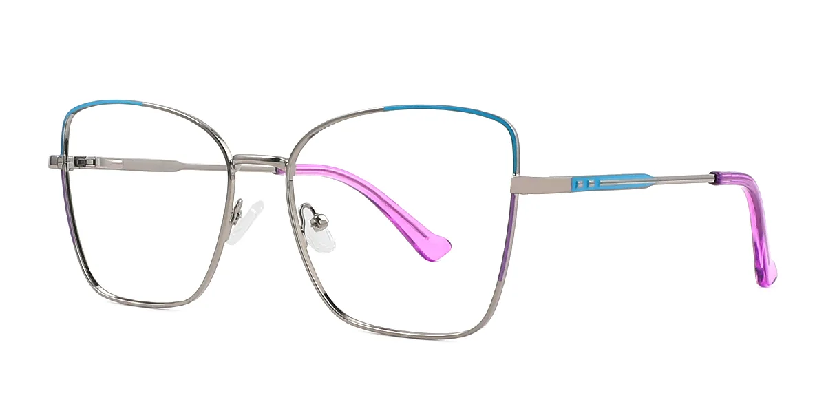 Purple Rectangle Simple Retro Unique  Eyeglasses | WhereLight