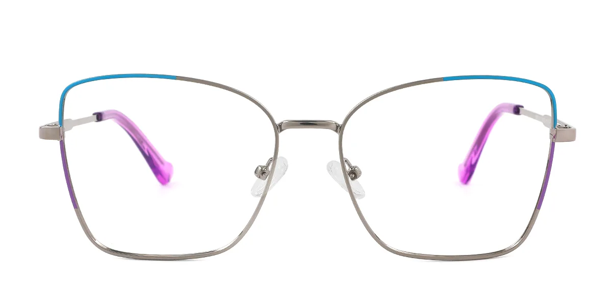 Purple Rectangle Simple Retro Unique  Eyeglasses | WhereLight