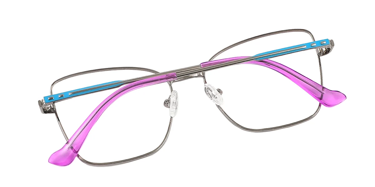 Purple Rectangle Simple Retro Unique  Eyeglasses | WhereLight