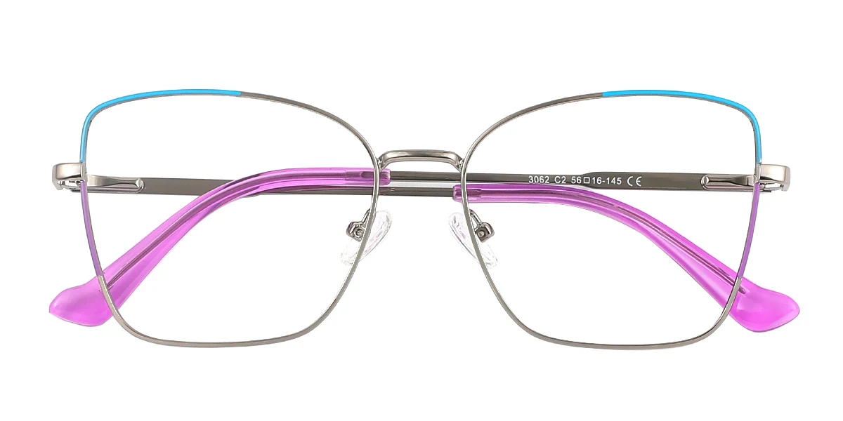 Purple Rectangle Simple Retro Unique  Eyeglasses | WhereLight