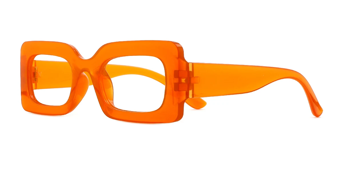 Orange Rectangle Unique Gorgeous Custom Engraving Eyeglasses | WhereLight