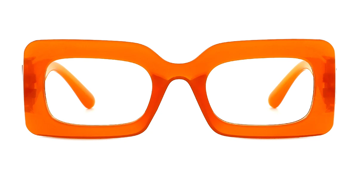 Orange Rectangle Unique Gorgeous Custom Engraving Eyeglasses | WhereLight