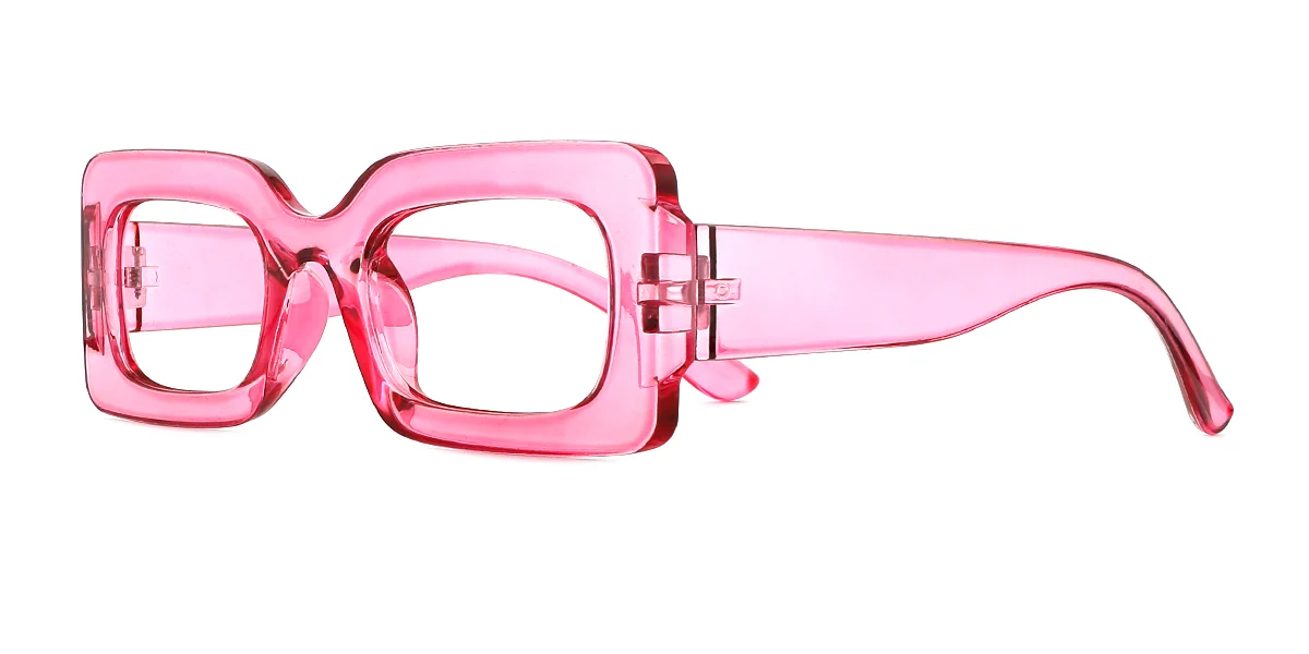 Pink Rectangle Unique Gorgeous Custom Engraving Eyeglasses | WhereLight